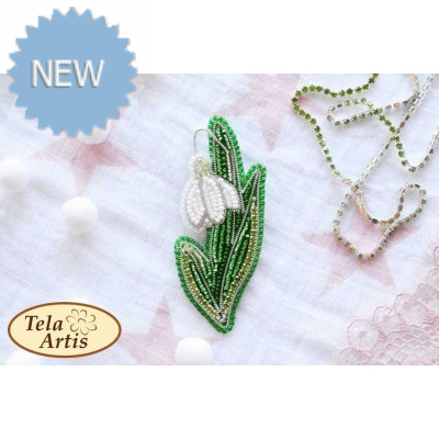 Bead Art Brooch Kit - Snowdrop